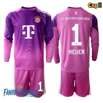 Bayern Munich Manuel Neuer #1 Portarii Echipament de Fotbal Replică 2025-26 Copii Treilea Mâneci Lungi (+ Șorturi)